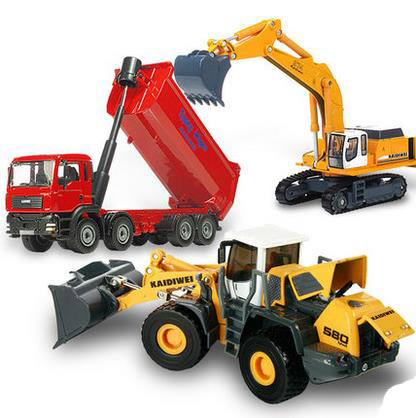 凯迪威合金工程车模型组合履带挖掘车合金翻斗车大型铲车玩具礼品