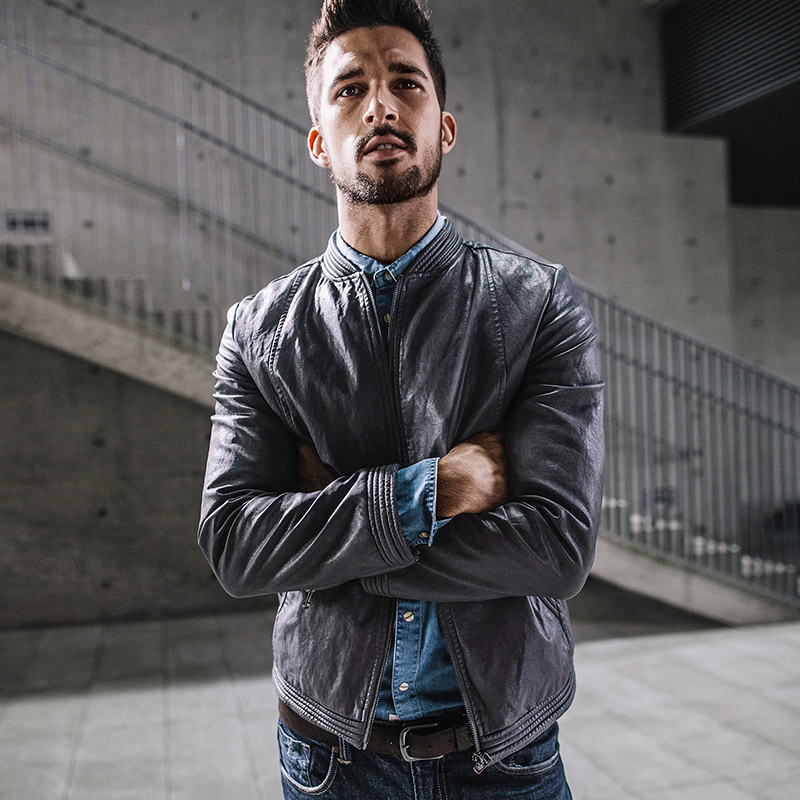 男士皮衣外套 男秋季机车pu皮夹克 男装修身 时尚潮男必备